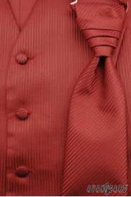 Мъжка жилетка с вратовръзка, структурирана в цвят бордо