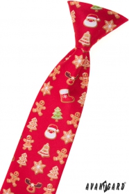 Детска коледна вратовръзка червена 31см
