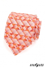 Мъжка вратовръзка оранжеви геометрични фигури