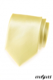 Светло жълта мъжка гладка вратовръзка