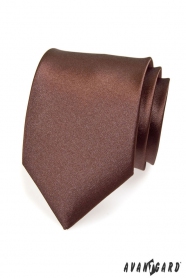 Кафява гладка вратовръзка за мъже