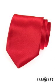 Мъжка гладка червена вратовръзка