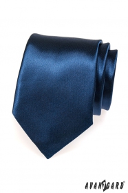 Тъмно синя лъскава вратовръзка