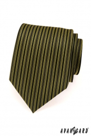Мъжка вратовръзка на зелени и черни райета