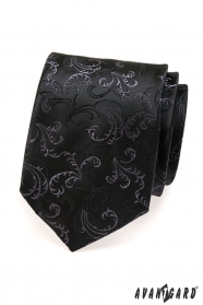 Черна вратовръзка с деликатен модел