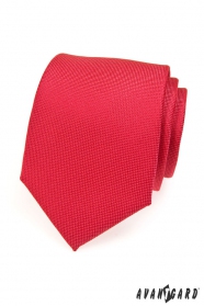 Червена мъжка вратовръзка с фина структура