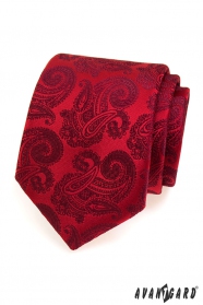 Червена вратовръзка с модел пейсли