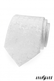 Бяла вратовръзка с лъскава шарка
