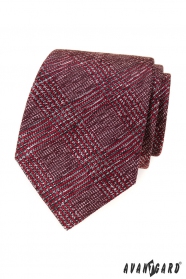Мъжка вратовръзка с червено-сив десен