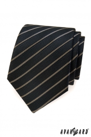 Черна вратовръзка с кафява ивица