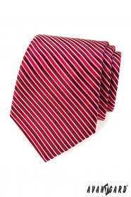 Червена вратовръзка с бордо ивици