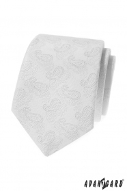 Бяла вратовръзка с шарка пейсли
