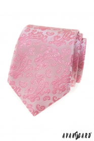 Розова вратовръзка с шарка пейсли