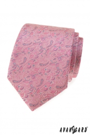 Розово-сива вратовръзка Пейсли