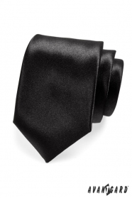 Класическа мъжка вратовръзка черен гланц