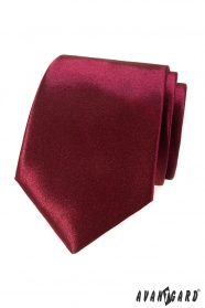 Едноцветна мъжка вратовръзка в бордо