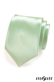 Мъжка вратовръзка светло зелен гланц