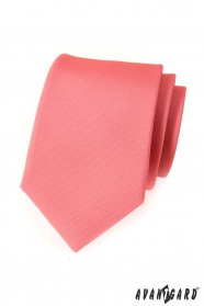Мъжка вратовръзка розова мат едноцветна