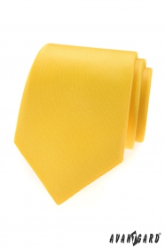 Ярко жълта матова мъжка вратовръзка