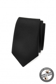 Черна, матова тясна вратовръзка Avantgard