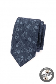 Синя тесна вратовръзка, дънки с цветя