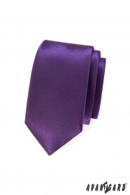 Гладка лилава тясна вратовръзка