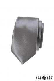 Тясна графитна вратовръзка в един цвят