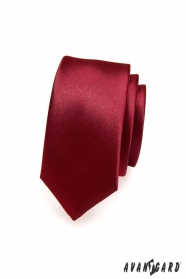 Гладка тясна бордо вратовръзка