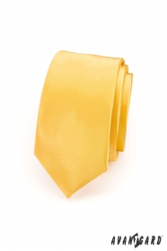 Тясна вратовръзка гладко жълта