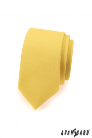 Мъжка тясна SLIM вратовръзка, ярко жълта