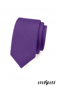 Матова лилава тясна вратовръзка