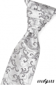 Сватбена вратовръзка черно-сиви мотиви