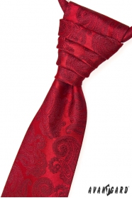 Червена сватбена вратовръзка с мотиви на пейсли