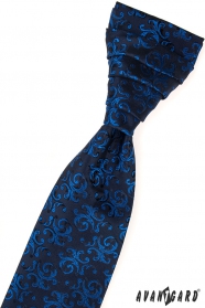 Сватбена вратовръзка с синя шарка