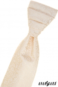 Кремообразна френска вратовръзка с шарка