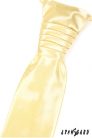 Сватбена вратовръзка нежно жълта гладка