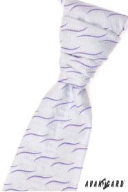 Сватбена вратовръзка с люлякови вълнички