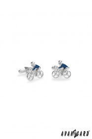Копчета за ръкавели - Велосипедист в синьо