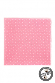 Розова носна кърпичка на бели точки