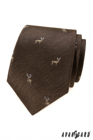 Кафява вратовръзка с елен