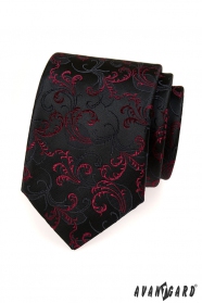 Вратовръзка с черни и червени мотиви