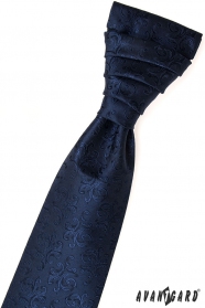Тъмно синя елегантна сватбена вратовръзка