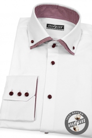 Бяла риза в комбинация с червено