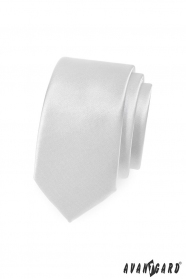Гладка бяла тясна вратовръзка