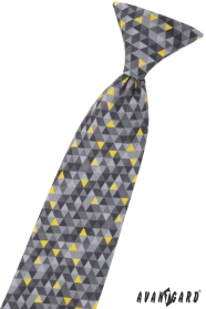Детска вратовръзка със сива шарка 44см