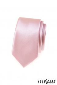 Мъжка тясна вратовръзка в пудра розово