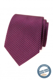 Копринена вратовръзка в цвят бордо със син десен