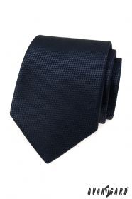 Тъмно синя вратовръзка с плетена структура