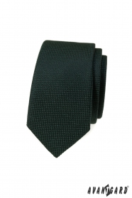 Тъмнозелена тясна вратовръзка с плетена структура