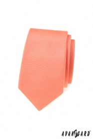 Тясна вратовръзка с матов цвят сьомга